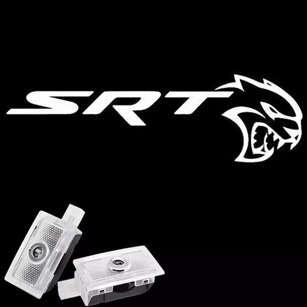 2pcs For 2006-2023 Charger SRT Hellcat HD Car LED Door Courtesy Puddle projector Light White Dodge 
