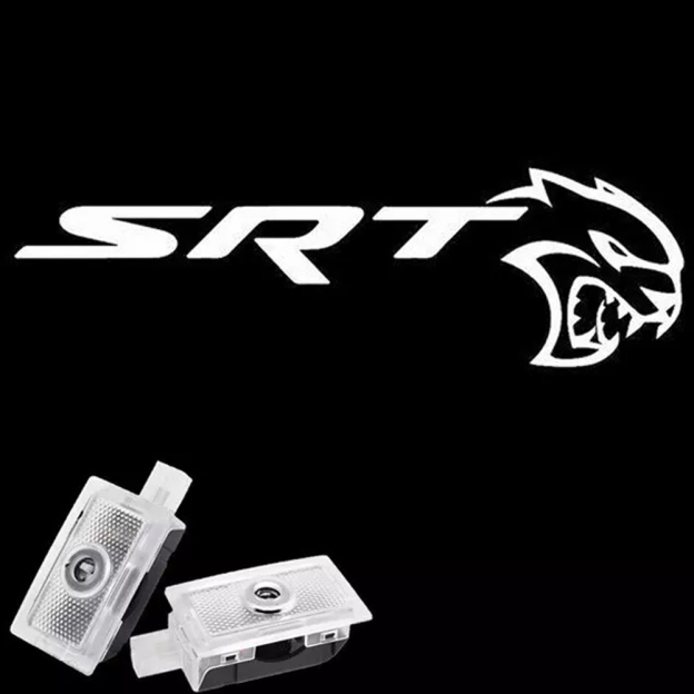 2pcs For 2006-2023 Charger SRT Hellcat HD Car LED Door Courtesy Puddle projector Light White Dodge 