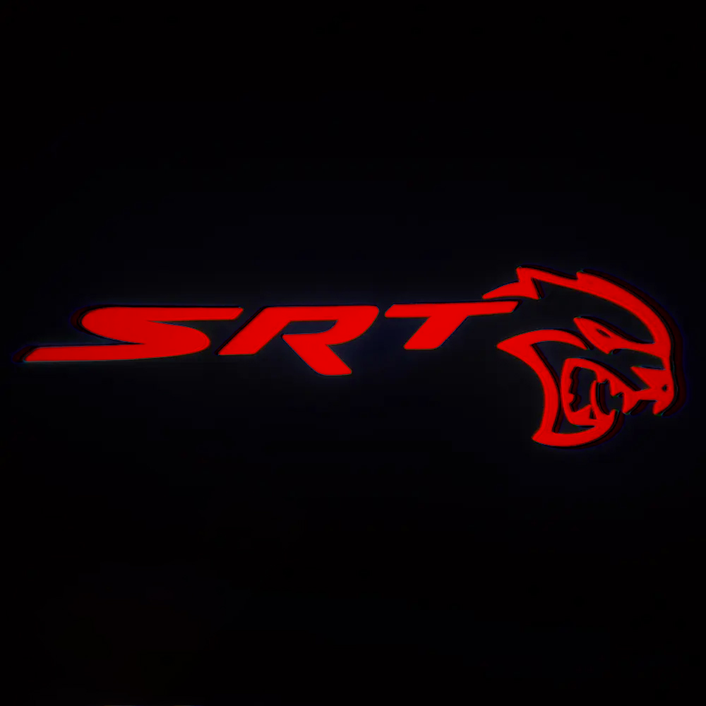2pcs For 2008-2023 Challenger SRT Hellcat HD Car LED Door Courtesy Puddle projector Light Red Dodge 
