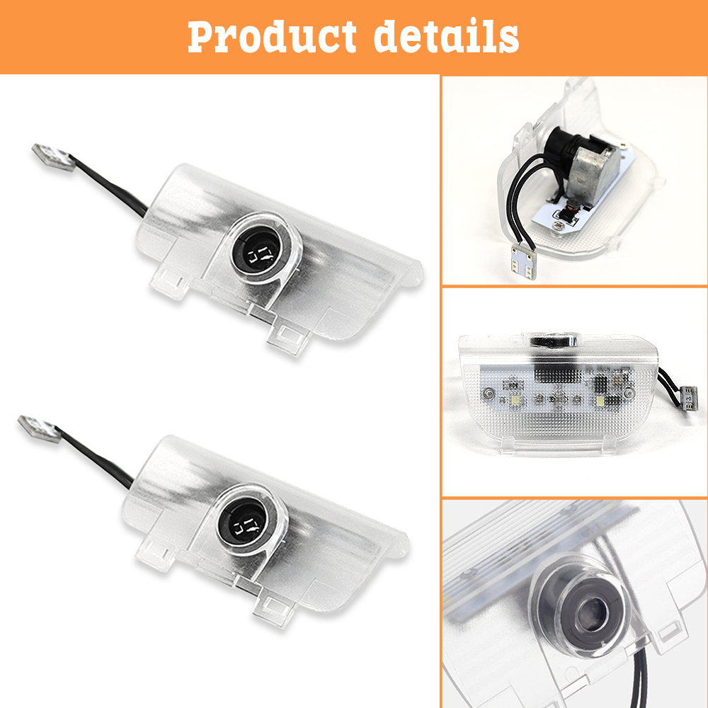 2pcs For 2014-2022 Accord PC&Aluminum Alloy Car LED Door Courtesy Puddle projector Light White Honda