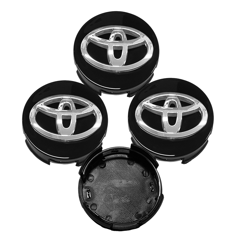 [Copy]SET 4 TOYOTA WHEEL CENTER CAPS 57 MM SILVER/CHROME COROLLA PRIUS YARIS