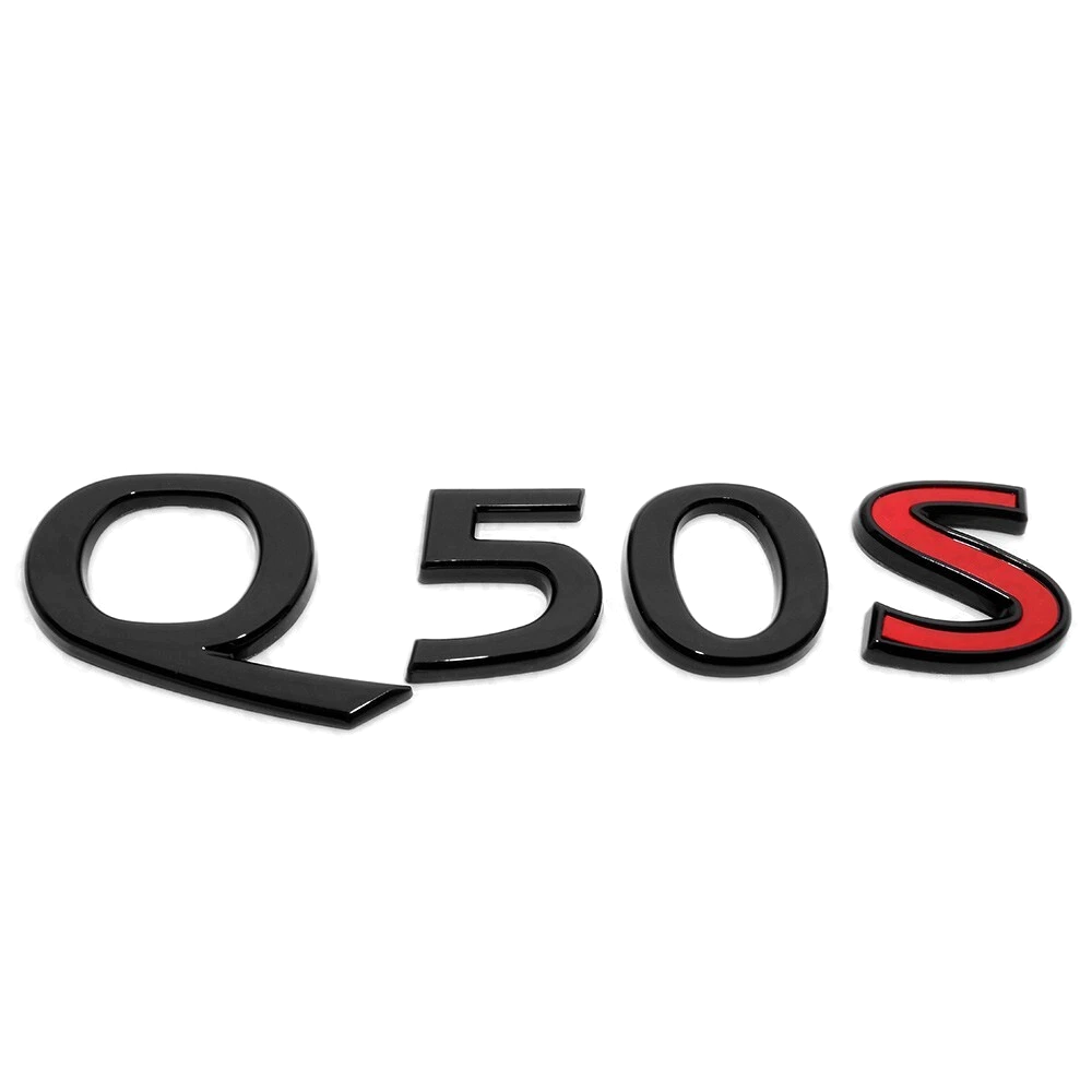 For 2014-2024 Infiniti Q50S ABS Rear Liftgate Letter Nameplate Gloss Black Infiniti 84890-4HK6A