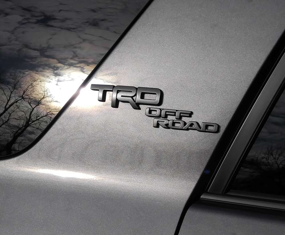 2PCS 2014-2024 4Runner TRD OFF ROAD ABS Plastic Overlay Side Door Letter Matte Black Toyota 00016-89707