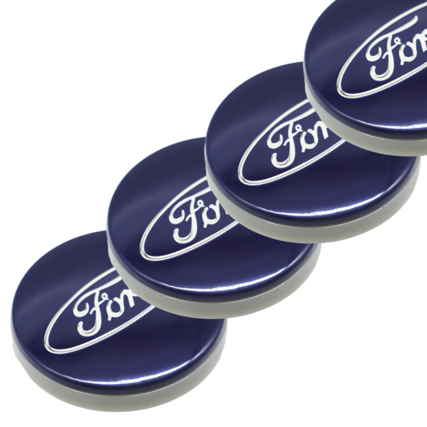 Ford Wheel Center Hub Caps 54mm Rim Emblem Hubcap Cover Logo 2 ⅛" 4PCS SET Blue 6M21-1003-AA 6M2Z-1003-C CP9C1A096AA