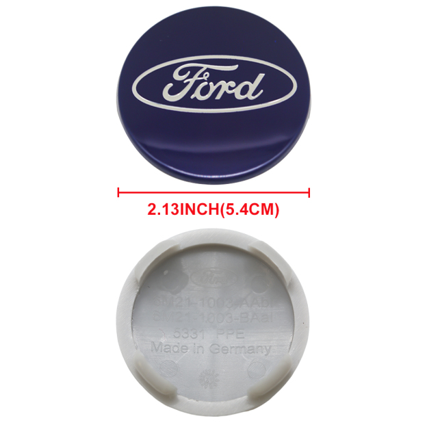 8PCS SET Ford Wheel Center Hub Caps 54mm Rim Emblem Hubcap Cover Logo 2 ⅛" & 4pcs Valve Caps Blue 6M21-1003-AA 6M2Z-1003-C CP9C1A096AA