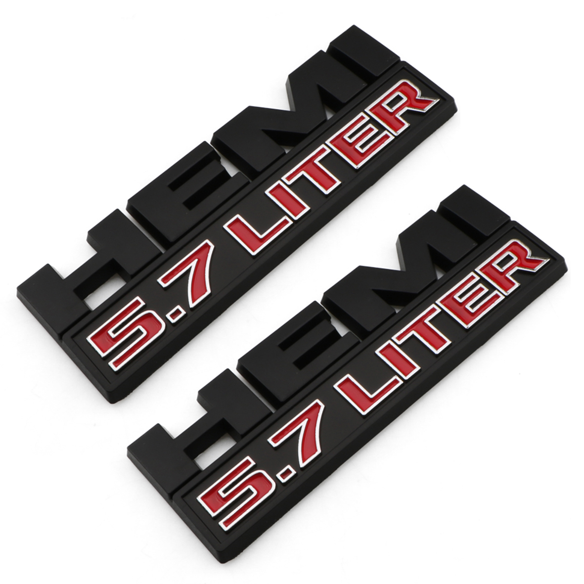 Dodge RAM 1500 2013-2018 Emblem Badge Ram 1500 4X4 5.7 Liter HEMI 3D Sticker Decal Matte Black Red 5PCS SET
