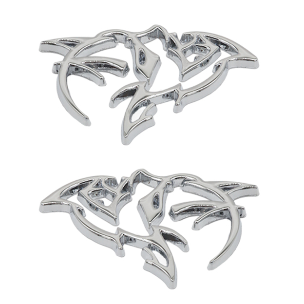 {Metal} Dodge SRT Charger Challenger Durango Hellcat Emblems Side Fender Devil Cat Nameplate Badge 3D Stickers Decals Chrome Silver 2PCS