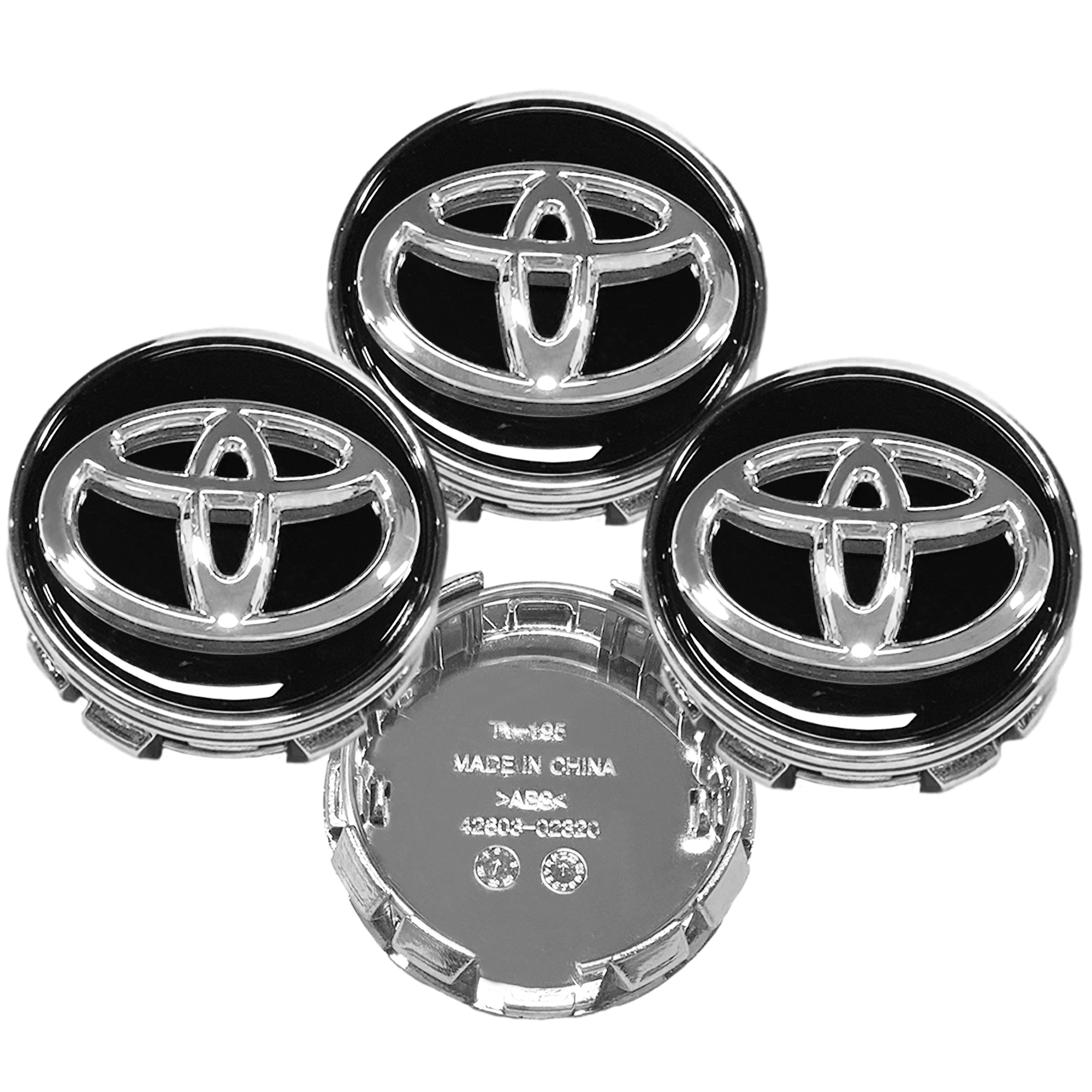 4pcs 2011-2020 Camry Plastic Wheel Center Hub Caps 62mm Black Chrome Toyota 42603-06080