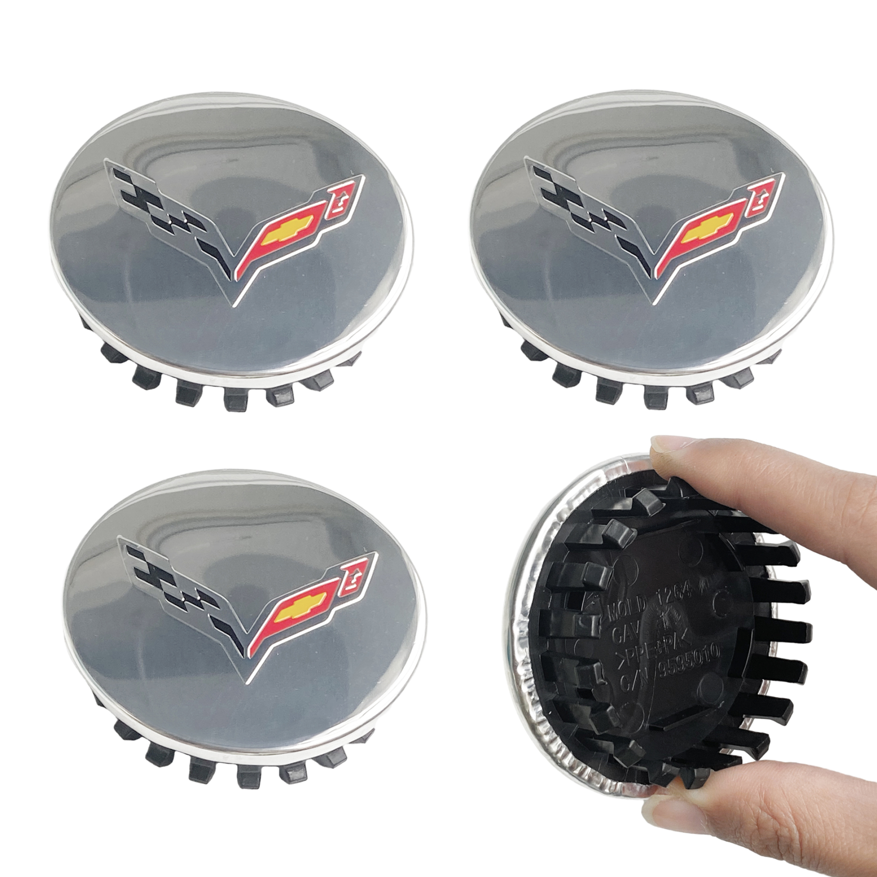68mm Wheel Center Cap for Chevrolet Corvette C6 2005-2013 | Replaces OE# 9595010