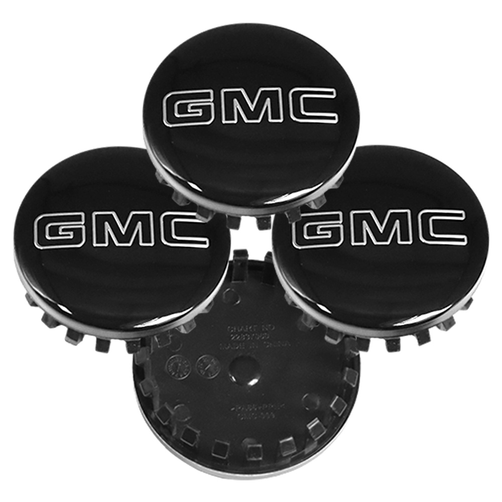 Black & Silver 83mm Center Cap for GMC Sierra, Yukon & Chevrolet Silverado, Tahoe | OE# 22837060