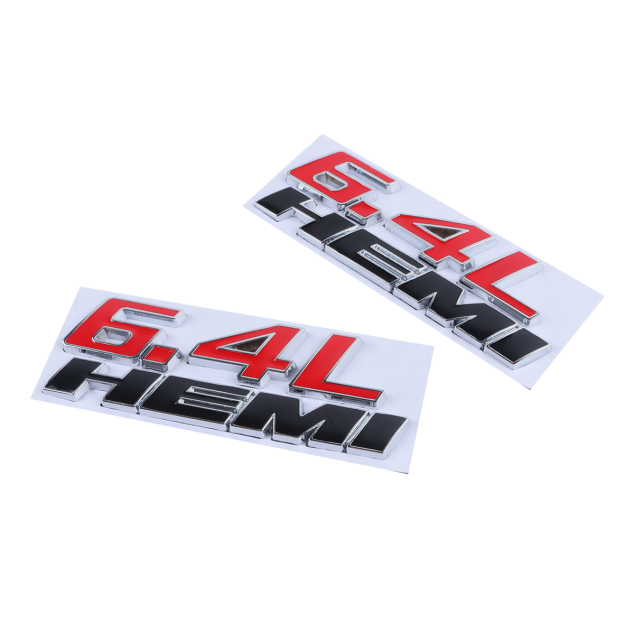 2Pcs SRT Charger Challenger Durango Badge Metal Chrome Black Red Dodge 6.4 Hemi Side Fender