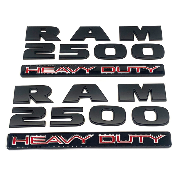 2Pcs 2013-2018 RAM 2500 Heavy Duty Letter Front Door Side Fender Set Matte Black Dodge 68276961AA