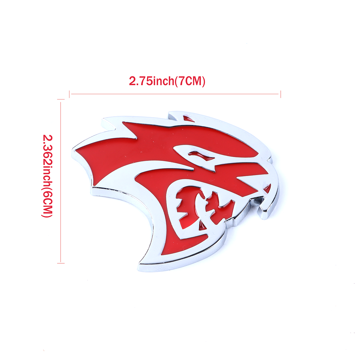 2Pcs 2015-2019 Charger Challenger ABS Hellcat Badge Red Chrome Dodge Devilcat Decal Nameplate