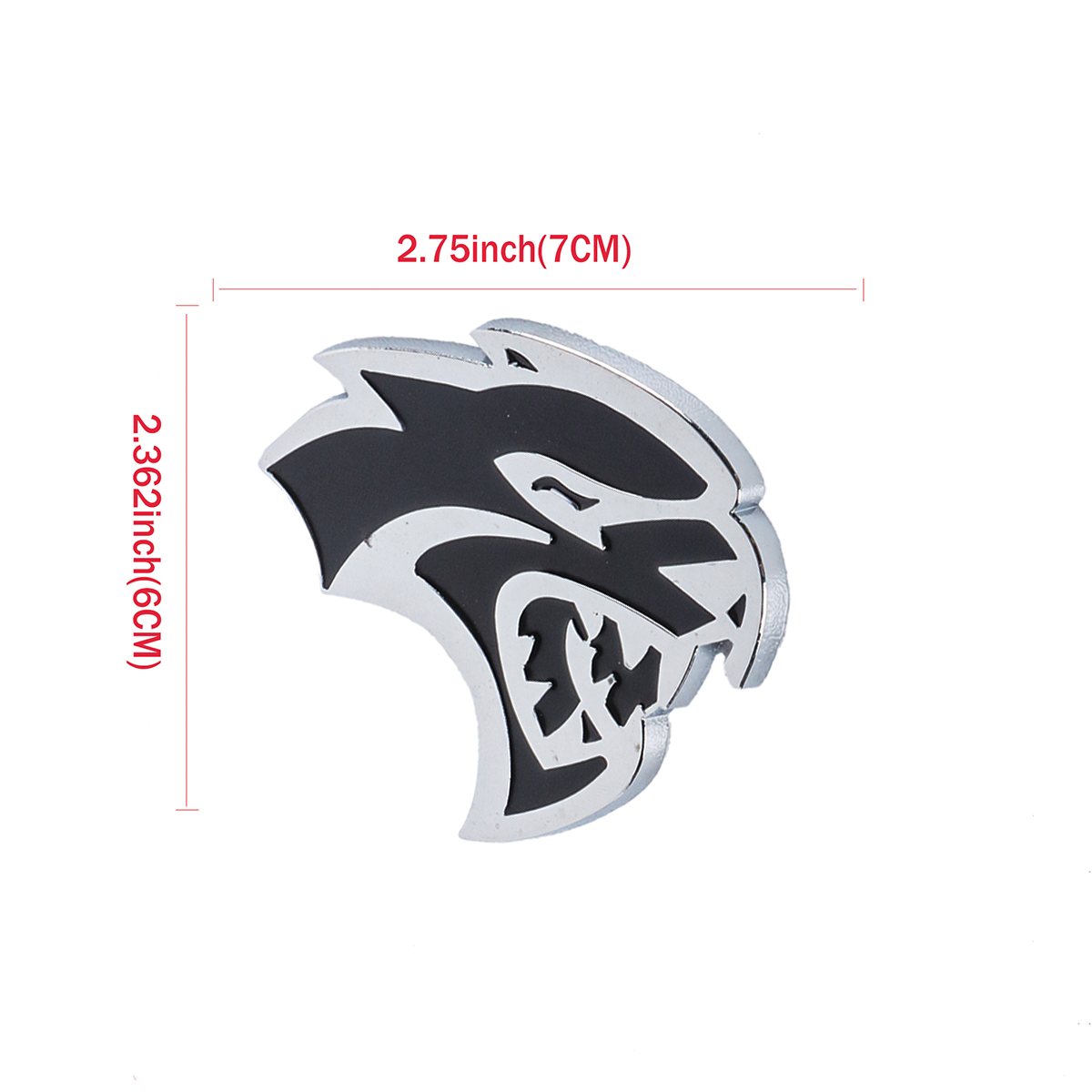 2Pcs 2015-2019 Charger Challenger ABS Hellcat Badge Black Chrome Dodge Devilcat Decal Nameplate