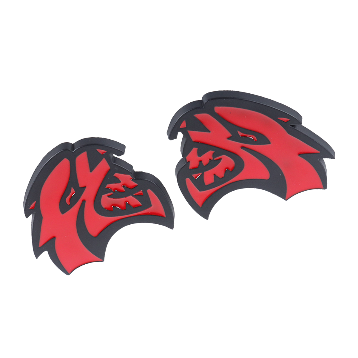 2Pcs 2015-2019 Charger Challenger ABS Hellcat Badge Black Red Dodge Devilcat Decal Nameplate