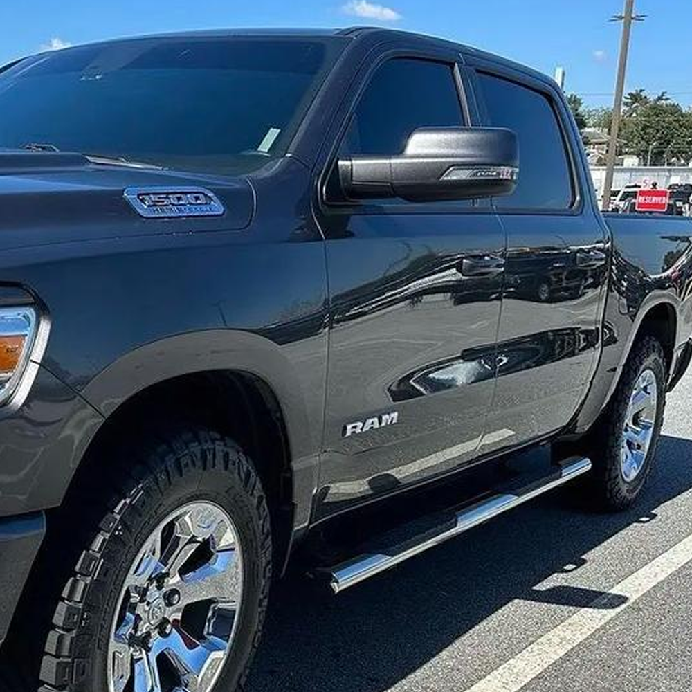 2PCS 2019-2026 RAM 1500 2500 3500 ABS Front Door Side Badges Nameplates Gloss Silver Dodge 68302528AB