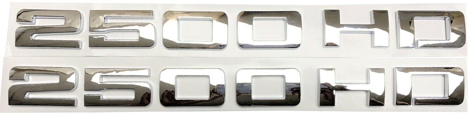 2PCS Silverado 2500HD Plastic Front Door Side Letter Gloss Chrome Chevrolet