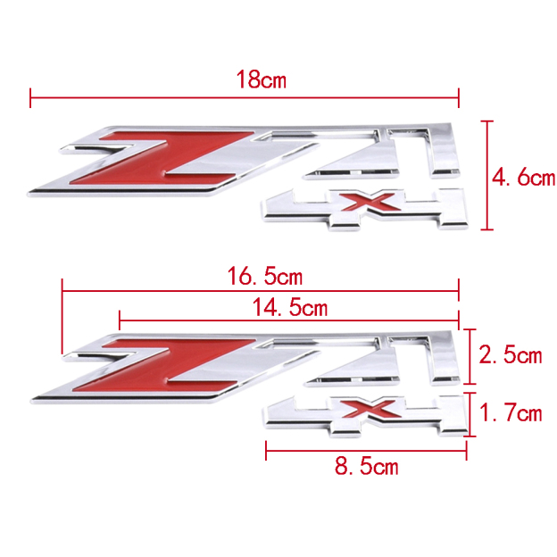 2PCS Silverado Suburban Tahoe Plastic Z71 4X4 Fender Door Side Badge Chrome Black Chevrolet