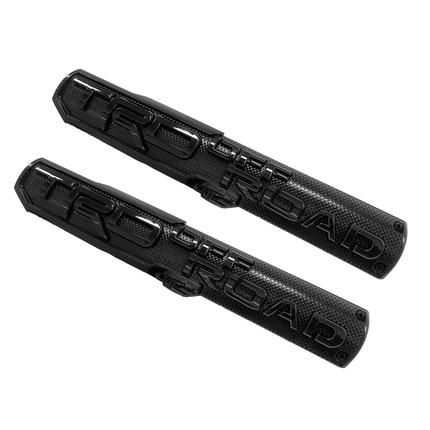 2PCS Tundra Tacoma 4Runner Plastic TRD OFF ROAD Fender Side Emblem Sticker Glossy Black Toyota