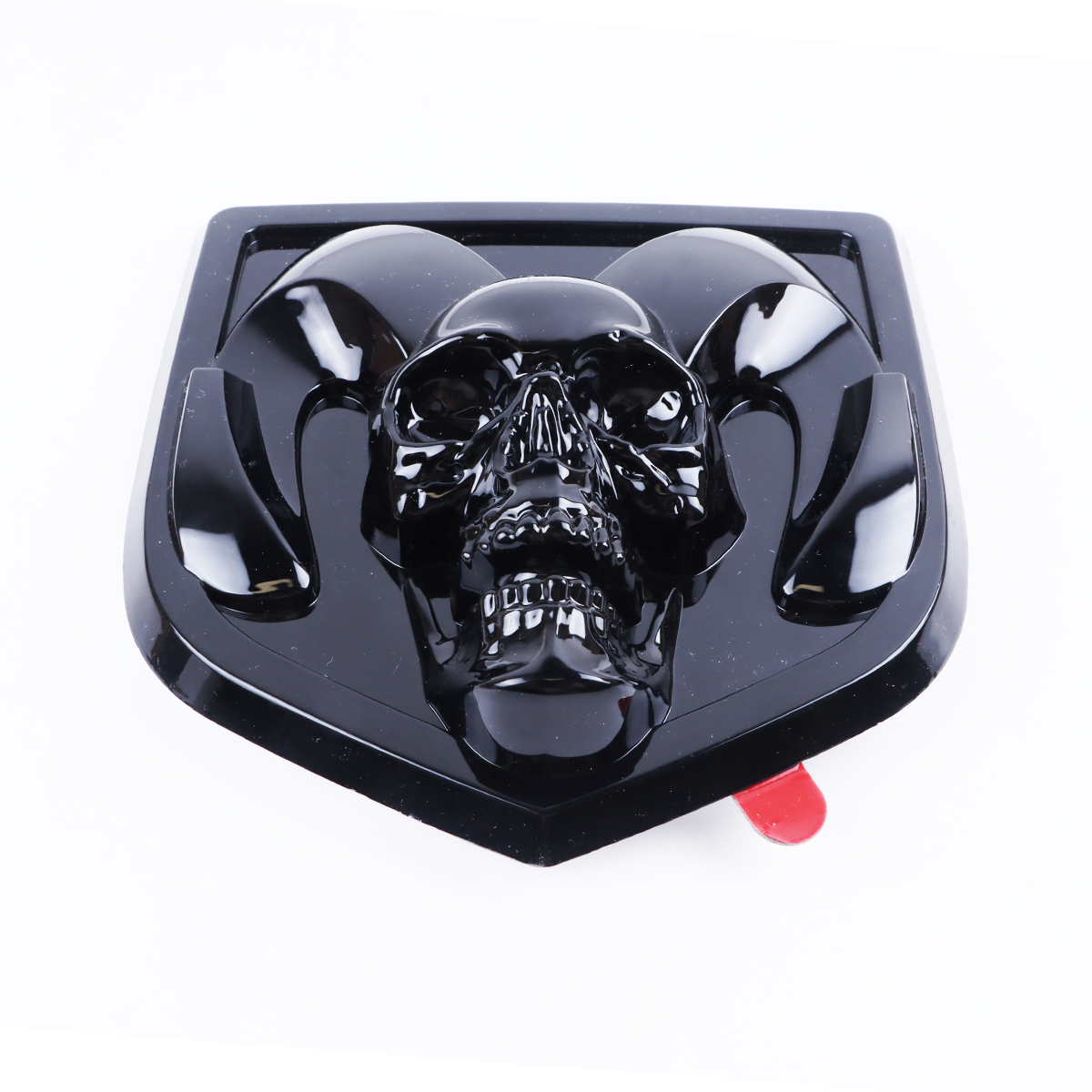 1Pc 2013-2018 Ram 1500 2500 3500 ABS Tailgate Emblem Gloss Black Dodge Ram Skull Head Rear Trunk Decal