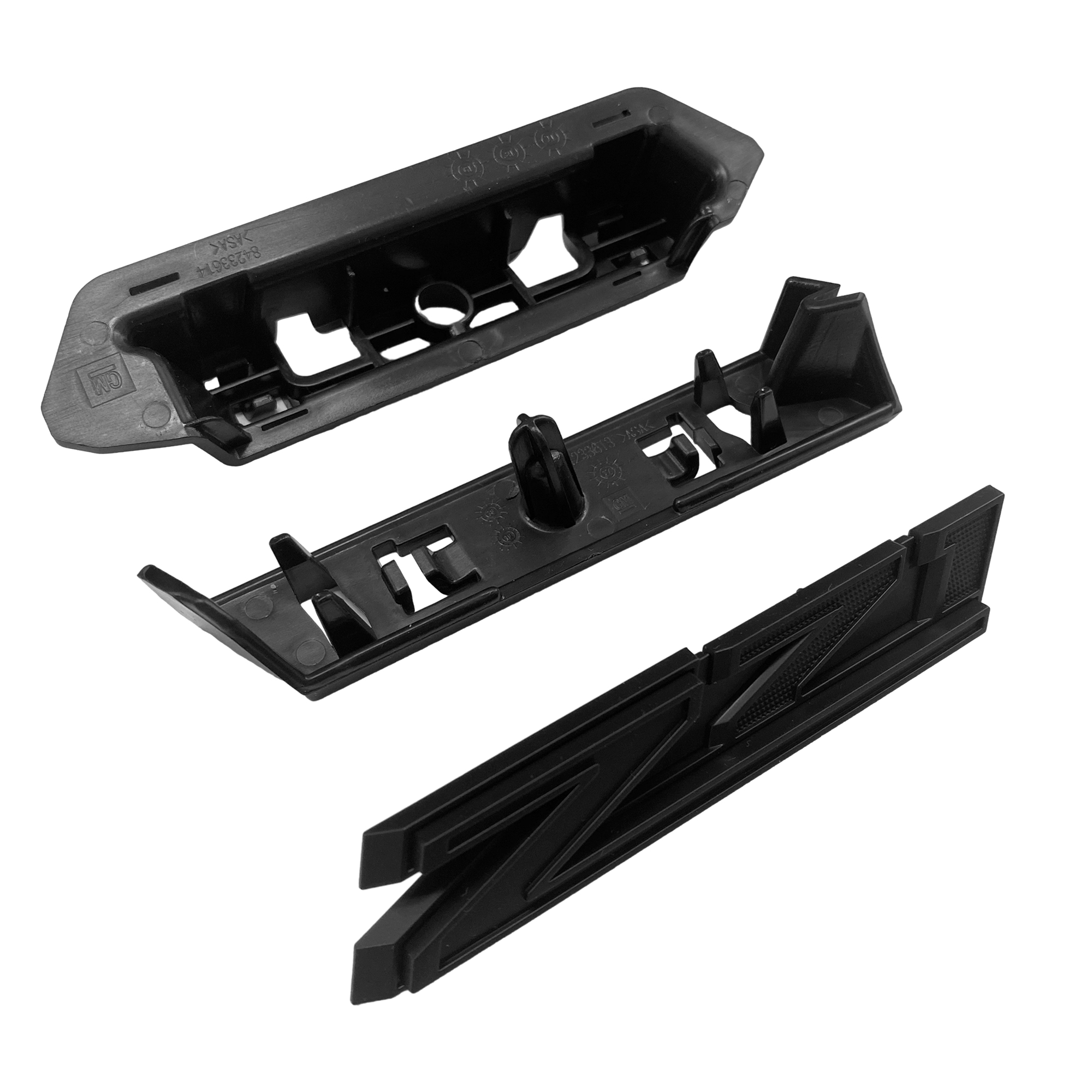 2019-2021 Silverado 1500 Tahoe Plastic Clip On Front Z71 Badge Matte Black Chevrolet