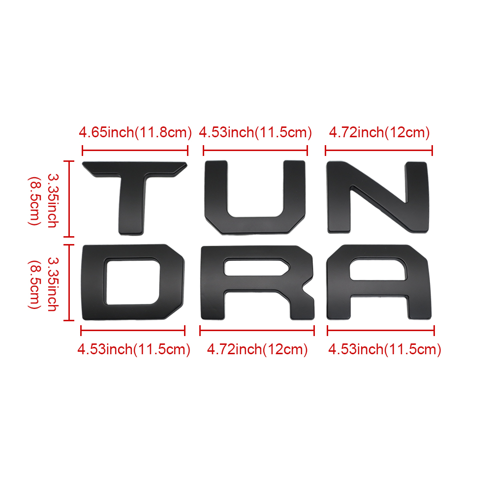 1Pc 2022-2026 Tundra ABS Plastic 3D Raised Rear Trunk Tailgate Letters Matte Black Toyota