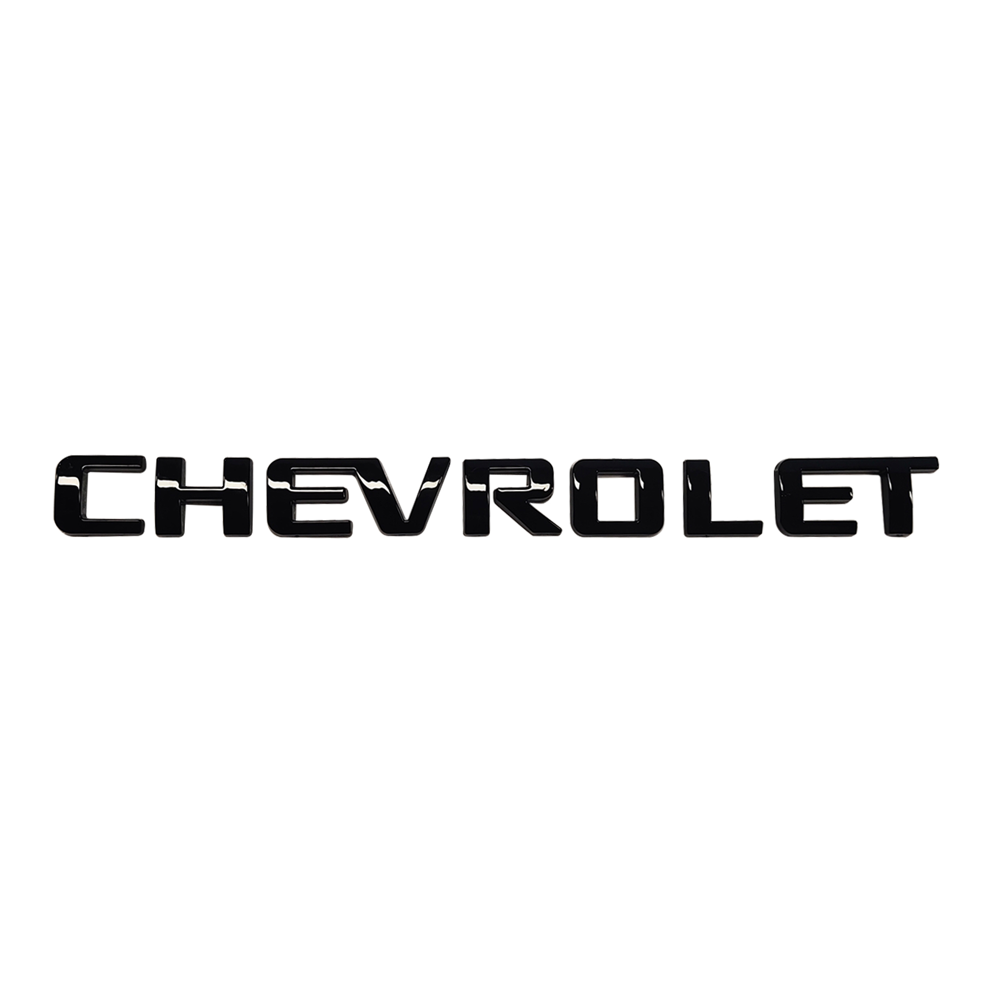 1Pc Universal Silverado Tahoe Suburban Plastic Tailgate 3D Letters Gloss Black Chevrolet