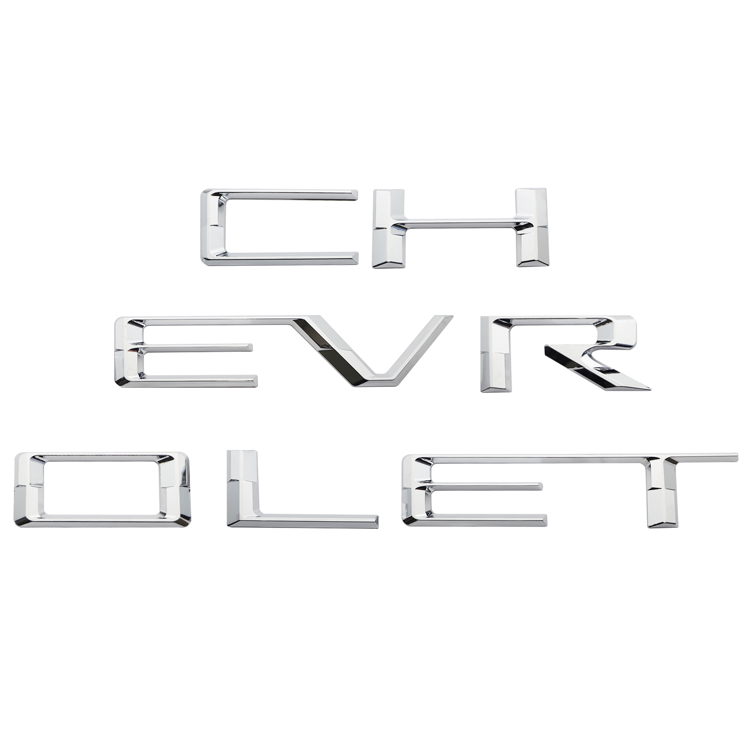 2019-2026 Silverado 1500 2500/3500HD ABS Plastic Tailgate Insert Letter Gloss Chrome Chevrolet