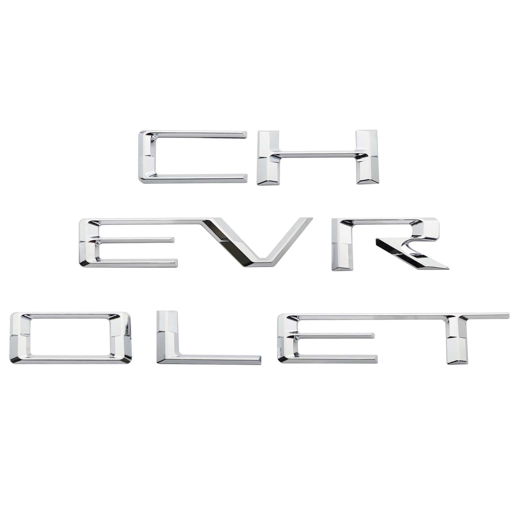 2019-2026 Silverado 1500 2500/3500HD ABS Plastic Tailgate Insert Letter Gloss Chrome Chevrolet