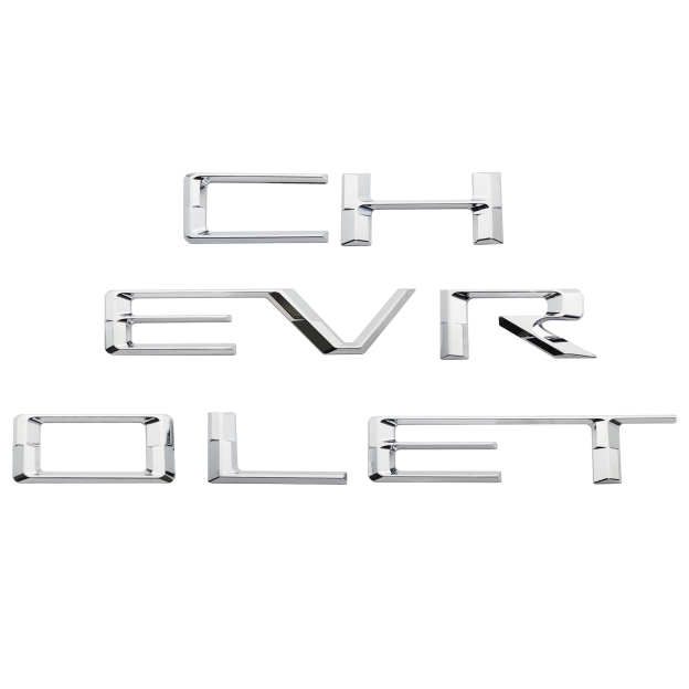 2019-2026 Silverado 1500 2500/3500HD ABS Plastic Tailgate Insert Letter Gloss Chrome Chevrolet
