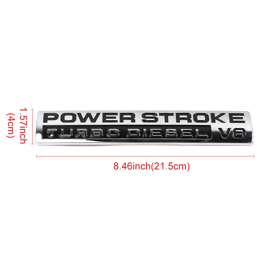 2pcs For 05-10 POWER STROKE Turbo DIESEL V8 Door Side Fender Badge Chrome Black Ford 5C3Z9942528AA