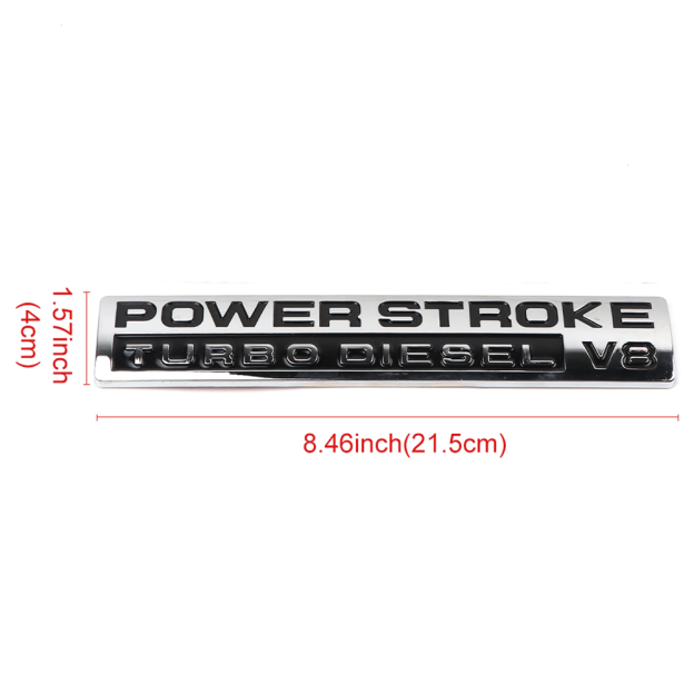 2pcs For 05-10 POWER STROKE Turbo DIESEL V8 Door Side Fender Badge Chrome Black Ford 5C3Z9942528AA