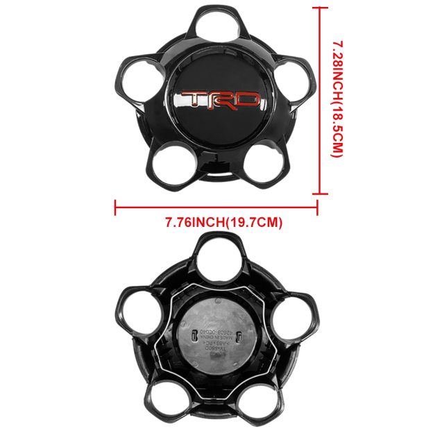 1PC 2014-2021 Tundra TRD Wheel Center Hub Cap Cover Red Letter Gloss Black 4260B-0C040