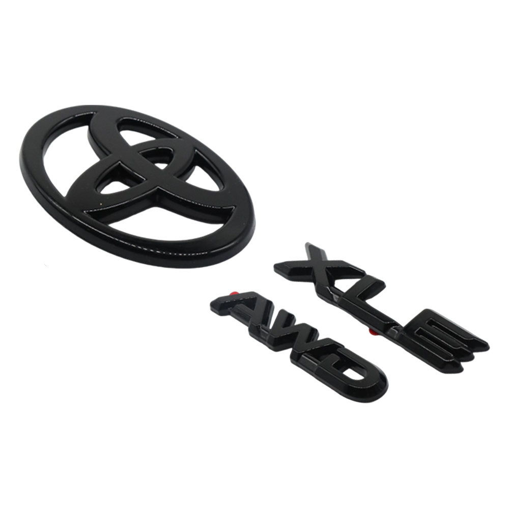 3PCS 2024 2025 Grand Highlander XLE AWD Emblem Overlay Gloss Black Toyota PT948-48244-02