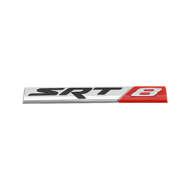 2005-2014 Charger Challenger 300 Grand Cherokee ABS SRT 8 Tailgate Letter Chrome Red Dodge Chrysler Jeep Rear Trunk Decal Nameplate