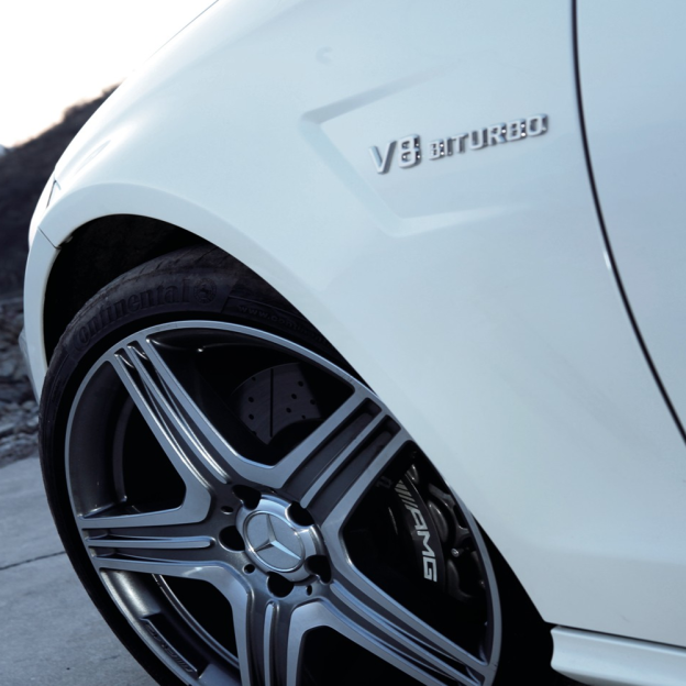 2pcs 3D For 2017-2026 AMG GT E63 GLC63 S63 V8 BiTurbo Side Fender Letter ABS Glossy Silver Decal Mercedes-Benz A 213 817 99 00