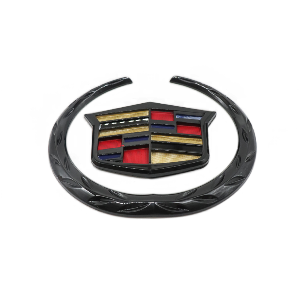 1Pc Escalade SRX CTS CT6 ATS DTS Plastic Front Grille Emblem Colored Black Cadillac