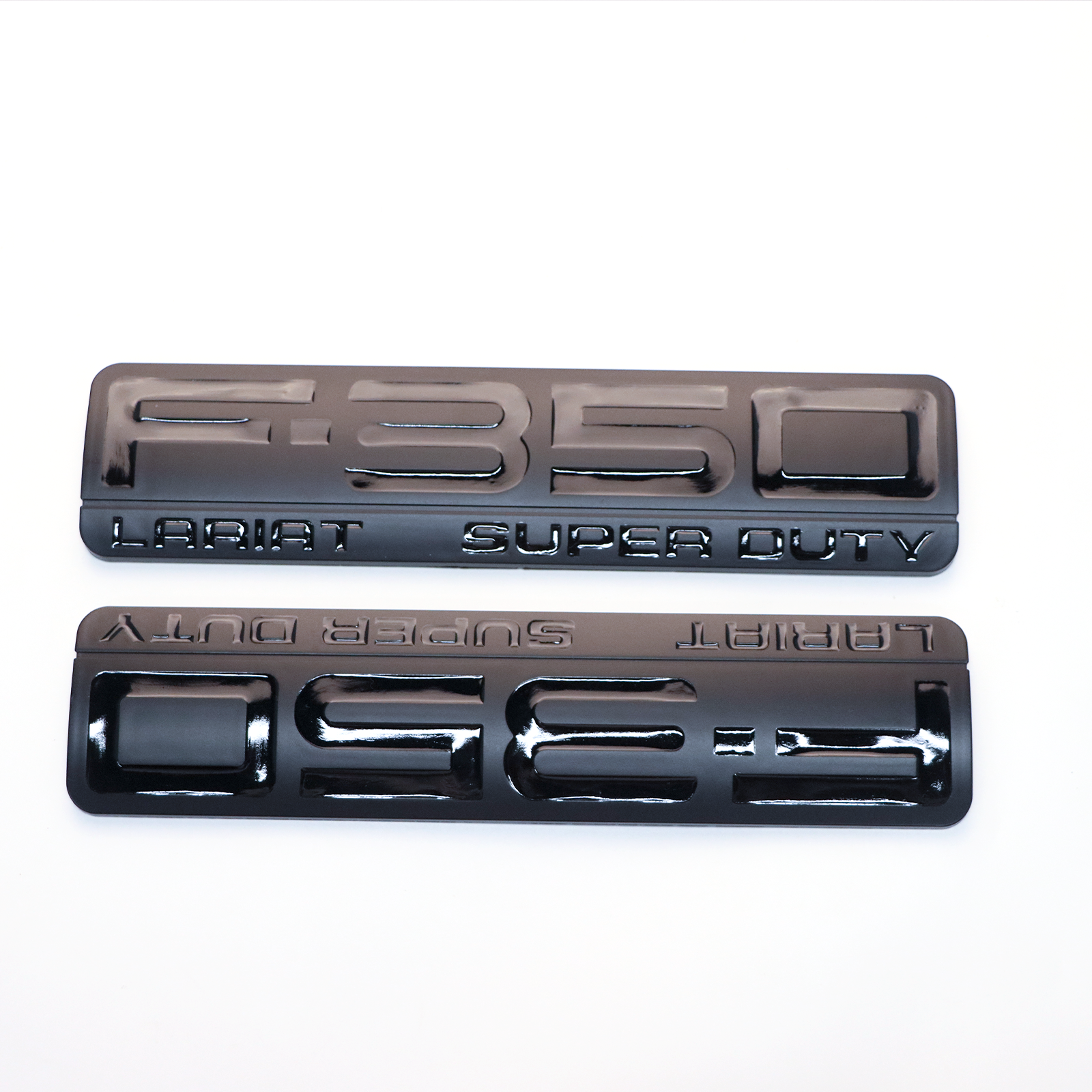 2Pcs 2005-2007 F-350 Lariat Super Duty Fender Badge ABS Black Ford 3D Sticker Decal Nameplate