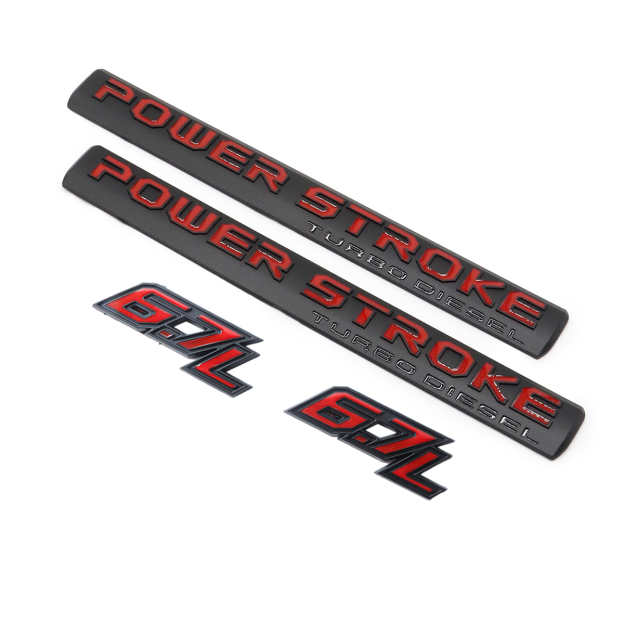 2017-2026 F-250 F-350 F-450 F-550 Super Duty Fender Badge ABS Black Red Ford Self-Adhesive Decal Nameplate