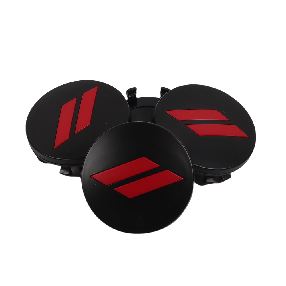 2008-2022 Challenger Durango Matte Black Red Slash Wheel Center Caps ABS Dodge 6CZ27RXFAA