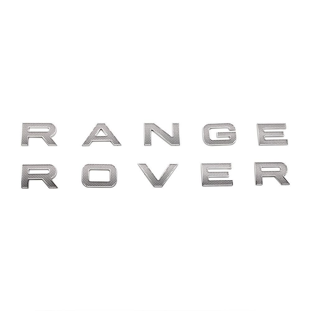 1pc Range Rover Plastic Front Hood / Rear Tailgate Letters Glossy Silver Land Rover 