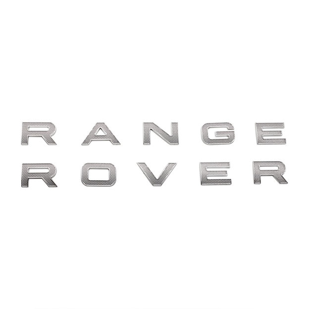 1pc Range Rover Plastic Front Hood / Rear Tailgate Letters Glossy Silver Land Rover 