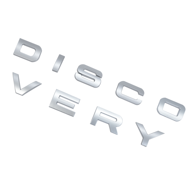 1pc Discovery Plastic Front Hood / Rear Tailgate Letters Sticker Matte Silver Land Rover 