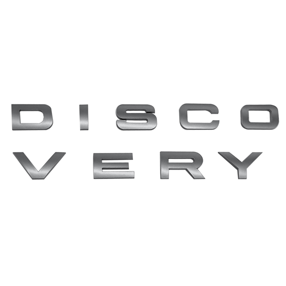 1pc Discovery Plastic Front Hood / Rear Tailgate Letters Sticker Dark Gray Land Rover 
