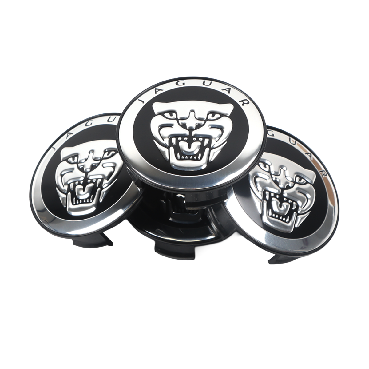 4Pcs 2010-2023 XJ XJR F-Type XF XE F-PACE I-PACE Wheel Center Caps 59mm Black Chrome Set Jaguar Rim Hub Center Cap