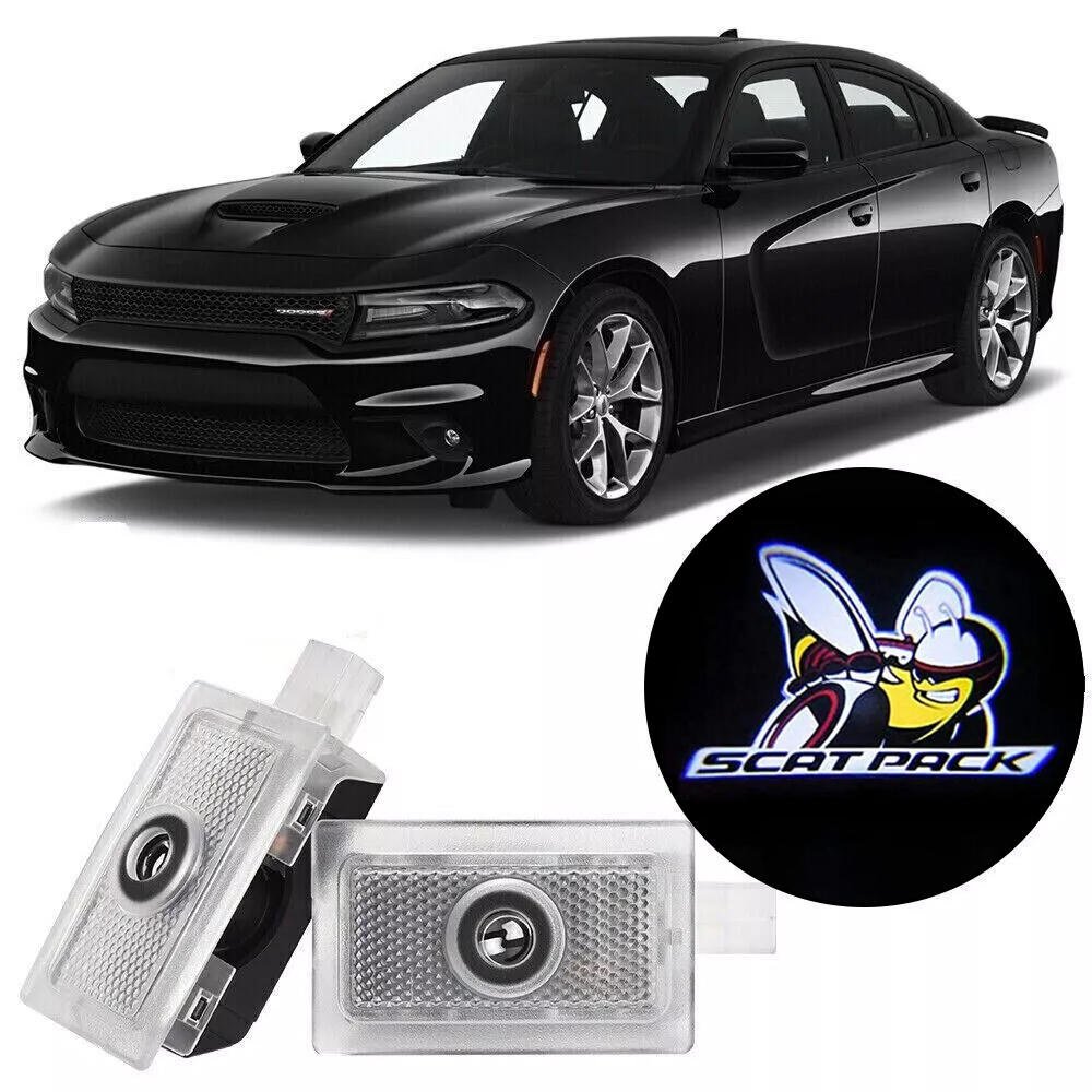 4pcs For 2006-2023 Charger Scat Pack Bee HD Car LED Door Courtesy Puddle projector Light Dodge 