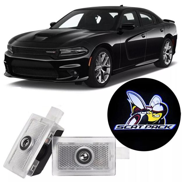 4pcs For 2006-2023 Charger Scat Pack Bee HD Car LED Door Courtesy Puddle projector Light Dodge 