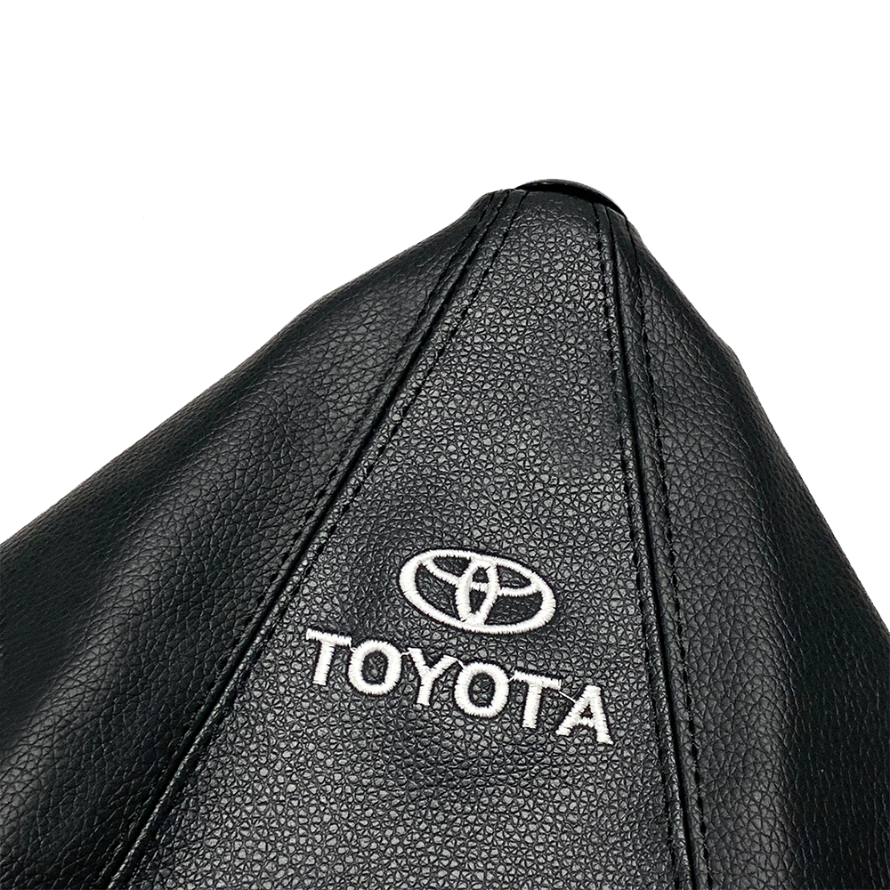 1pcs Car Knob Stitch Leather Shifter Shift Gear Knob Boot Cover Pvc Black Toyota