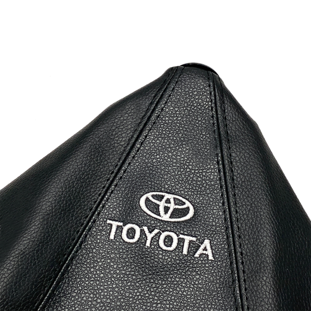 1pcs Car Knob Stitch Leather Shifter Shift Gear Knob Boot Cover Pvc Black Toyota