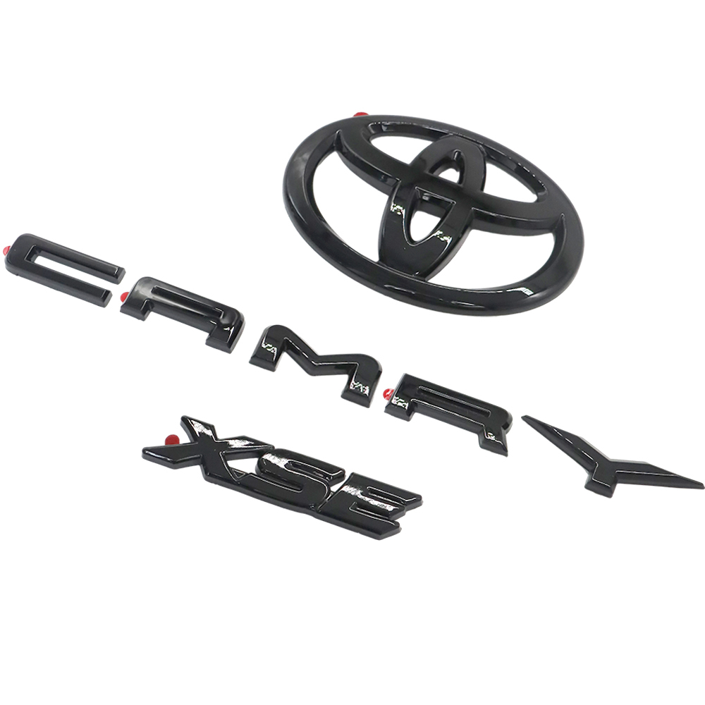 3PCS 2018-2024 CAMRY XSE Emblem Overlay Gloss Black Rear Cover Toyota 